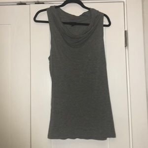 Gray cowl/scoop neck sleeveless shirt